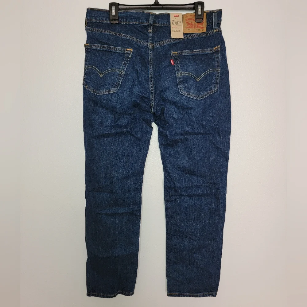 LEVI'S 541 Athletic Taper MEN'S JEANS Blue Regular Straight Waist 33 Length 30 - Picture 2 of 8